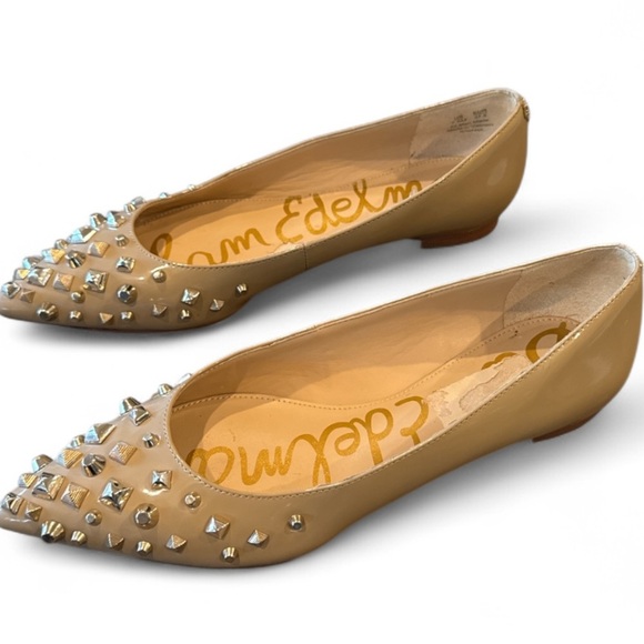 Sam Edelman Savannah Beige Studded Skimmer Pointed Toe Flats Size 7.5 - Picture 10 of 15